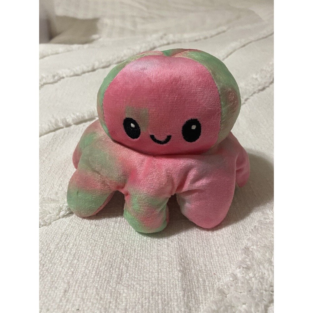 Octopus TeeTurtle Moody Happy Sad Reversible Pink Mint Plush Small